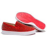 Mocassins bateau à roulettes rouges Christian Louboutin