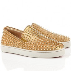 Mocassins bateau à roulettes Christian Louboutin dorés