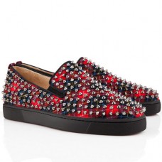 Mocassins bateau à roulettes rouges Christian Louboutin