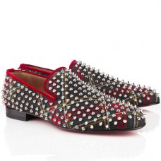 Mocassins Rollerboy Spikes rouges de Christian Louboutin