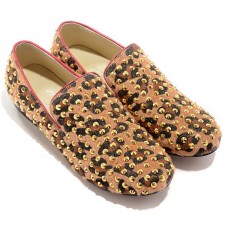 Mocassins Rollerboy Spikes Christian Louboutin léopard
