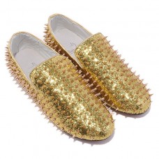 Mocassins à pointes Rollerboy de Christian Louboutin, couleur or