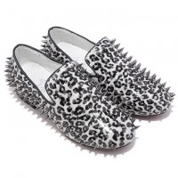 Mocassins Rollerboy Spikes blancs de Christian Louboutin