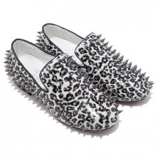 Mocassins Rollerboy Spikes blancs de Christian Louboutin