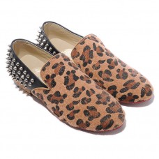 Mocassins Rollerboy Silver Spikes Christian Louboutin à imprimé léopard Mocassins Rollerboy Silver Spikes Christian Louboutin à imprimé léopard