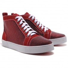 Baskets Christian Louboutin Louis Strass rouges