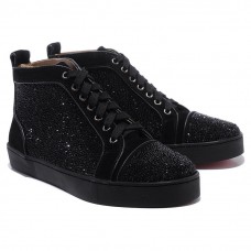 Baskets Christian Louboutin Louis Strass noires
