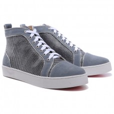 Baskets Christian Louboutin Louis à strass gris