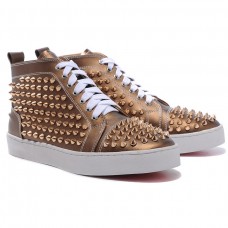 Baskets Christian Louboutin Louis Gold Spikes Bronze