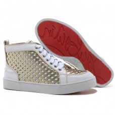 Baskets Christian Louboutin Louis Spikes blanches
