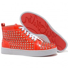 Baskets Christian Louboutin Louis Spikes orange