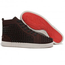 Baskets Christian Louboutin Louis Spikes marron