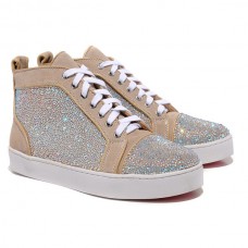 Baskets Christian Louboutin Louis Strass Taupe