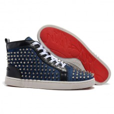 Baskets Christian Louboutin Louis Spikes bleues