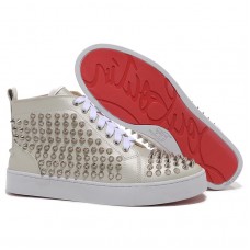 Baskets Christian Louboutin Louis Spikes beiges