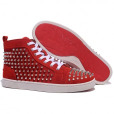 Baskets Christian Louboutin Louis Spikes rouges