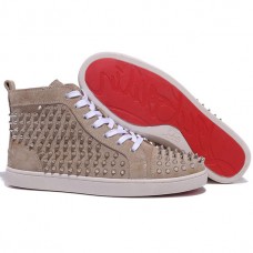 Baskets Christian Louboutin Louis Spikes Taupe