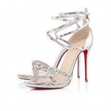 Sandales Christian Louboutin Monocronana 120 mm argentées Sandales Christian Louboutin Monocronana 120 mm argentées