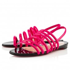 Sandales plates Christian Louboutin Vildo Rose Matador/Noir