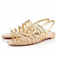 Sandales plates Christian Louboutin Vildo dorées