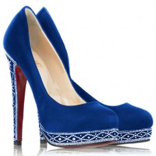 Escarpins Christian Louboutin Eugénie 120 mm bleus Escarpins Christian Louboutin Eugénie 120 mm bleus