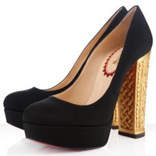 Escarpins Christian Louboutin Bois Doré 140 mm Noir/Or