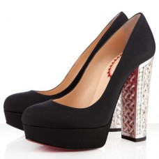 Escarpins Christian Louboutin Bois Doré 140 mm Noir/Argent
