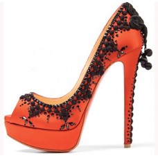 Escarpins Christian Louboutin Torero 140 mm à bout ouvert orange