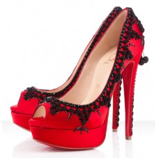 Escarpins Christian Louboutin Torero 140 mm à bout ouvert rouges