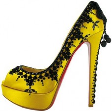 Escarpins Christian Louboutin Torero 140 mm à bout ouvert, couleur citron Escarpins Christian Louboutin Torero 140 mm à bout ouvert, couleur citron