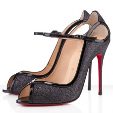 Escarpins Christian Louboutin 1en8 100 mm à bout ouvert noirs