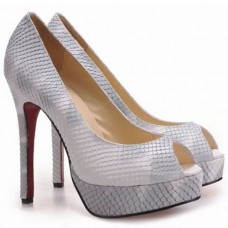 Christian Louboutin Altadama 140mm Peep Toe Pompes Python