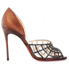 Escarpins Christian Louboutin Aranea 100 mm à bout ouvert marron Escarpins Christian Louboutin Aranea 100 mm à bout ouvert marron