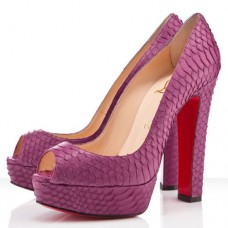 Escarpins Christian Louboutin Bambou 140 mm à bout ouvert, couleur améthyste Escarpins Christian Louboutin Bambou 140 mm à bout ouvert, couleur améthyste