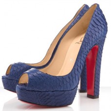 Escarpins Christian Louboutin Bambou 140 mm à bout ouvert, bleu marine Escarpins Christian Louboutin Bambou 140 mm à bout ouvert, bleu marine