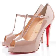 Escarpins Christian Louboutin Burlina 120 mm à bout ouvert couleur nude Escarpins Christian Louboutin Burlina 120 mm à bout ouvert couleur nude