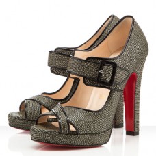 Escarpins Christian Louboutin Dordogne 120 mm à bout ouvert noirs Escarpins Christian Louboutin Dordogne 120 mm à bout ouvert noirs
