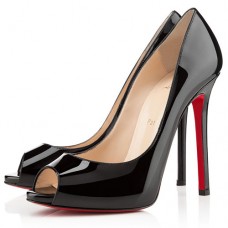 Escarpins Christian Louboutin Flo 120 mm à bout ouvert noirs Escarpins Christian Louboutin Flo 120 mm à bout ouvert noirs