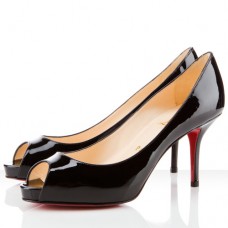 Escarpins Christian Louboutin Mater Claude 80 mm à bout ouvert noirs Escarpins Christian Louboutin Mater Claude 80 mm à bout ouvert noirs