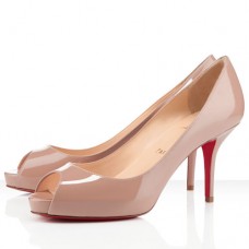 Escarpins Christian Louboutin Mater Claude 80 mm à bout ouvert couleur chair