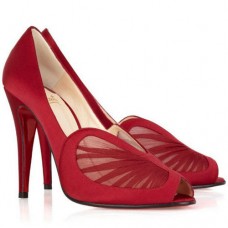 Escarpins Christian Louboutin Papilipi 100 mm à bout ouvert rouges Escarpins Christian Louboutin Papilipi 100 mm à bout ouvert rouges