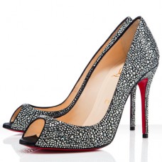 Escarpins Christian Louboutin Sexy 100 mm à bout ouvert gris