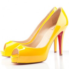 Escarpins Christian Louboutin Very Privé 100 mm à bout ouvert jaunes Escarpins Christian Louboutin Very Privé 100 mm à bout ouvert jaunes
