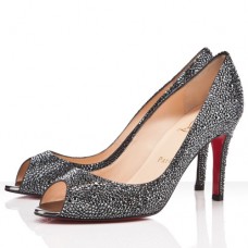 Escarpins Christian Louboutin You You 80 mm à bout ouvert en hématite Escarpins Christian Louboutin You You 80 mm à bout ouvert en hématite