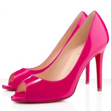 Escarpins Christian Louboutin You You 100 mm à bout ouvert rose fuchsia Escarpins Christian Louboutin You You 100 mm à bout ouvert rose fuchsia