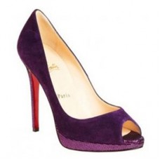 Escarpins Christian Louboutin Yolanda 120 mm à bout ouvert violet