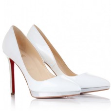 Escarpins Christian Louboutin Pigalle Plato 120 mm blancs