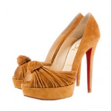 Christian Louboutin Greissimo 140mm Peep Toe Pompes Jaune