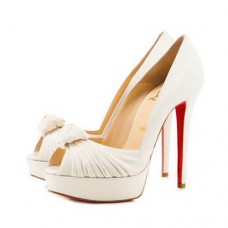 Christian Louboutin Greissimo 140mm Peep Toe Pompes Blanc