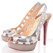 Escarpins Christian Louboutin Ginza 140 mm à bout ouvert Argento Escarpins Christian Louboutin Ginza 140 mm à bout ouvert Argento
